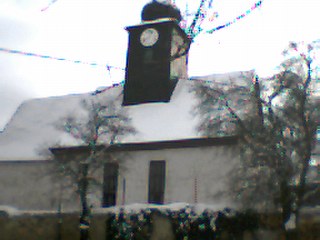 Im winterlichen Schmuck zeigt sich hier die Kirche in Burgwitz